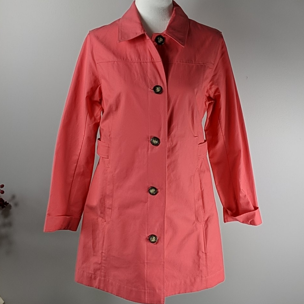 Eddie Bauer pink trench coat